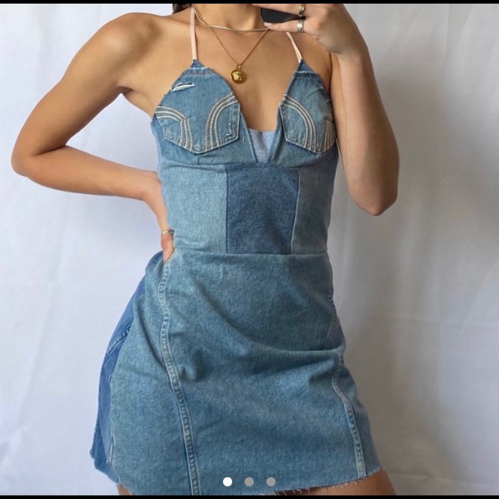 Reworked denim dress